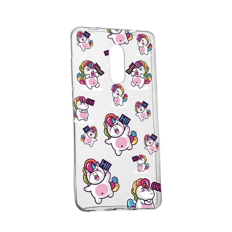 Husa Silicon, Transparent, Slim, Fat Unicorn, Xiaomi Note 4X / 4A