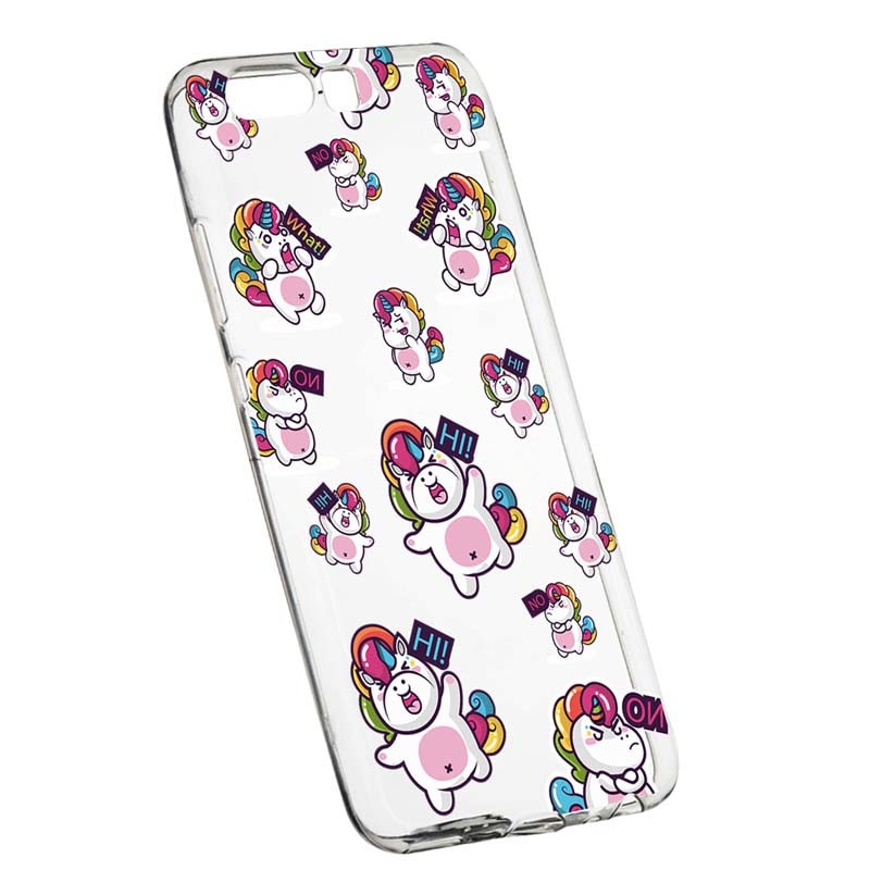 Husa Silicon, Transparent, Slim, Fat Unicorn, Huawei Nova 2S
