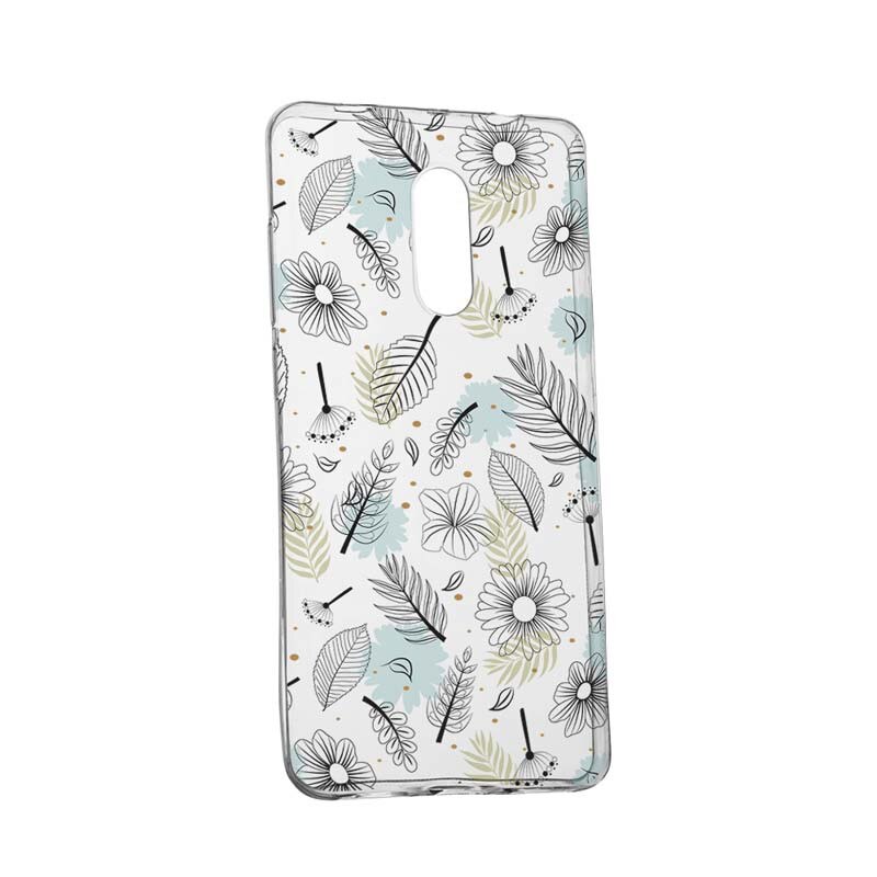 Husa Silicon, Transparent, Slim, Flori, Nokia 7