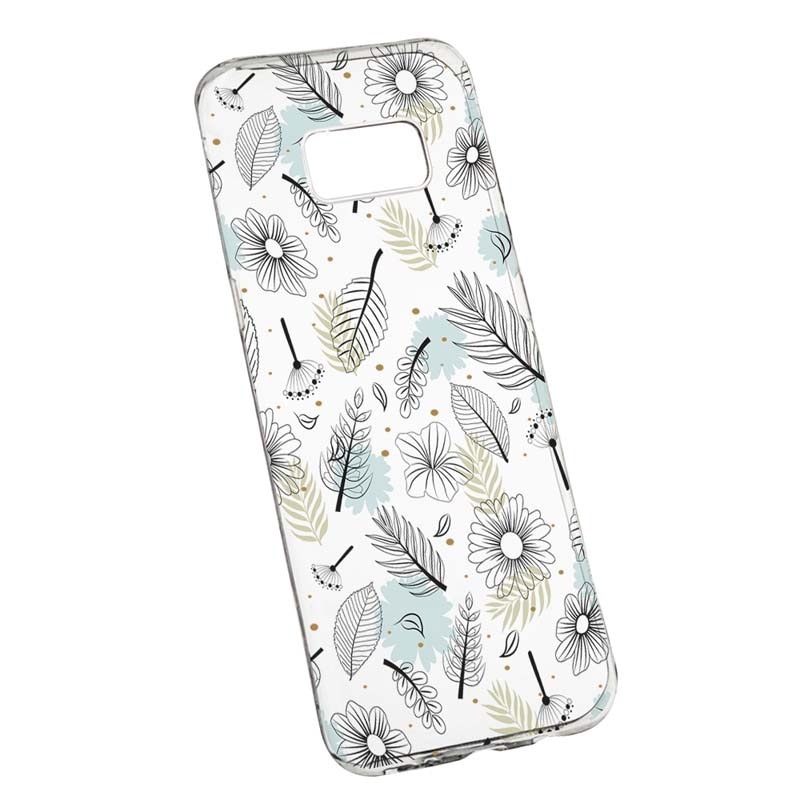 Husa Silicon, Transparent, Slim, Flori, Samsung Galaxy S8