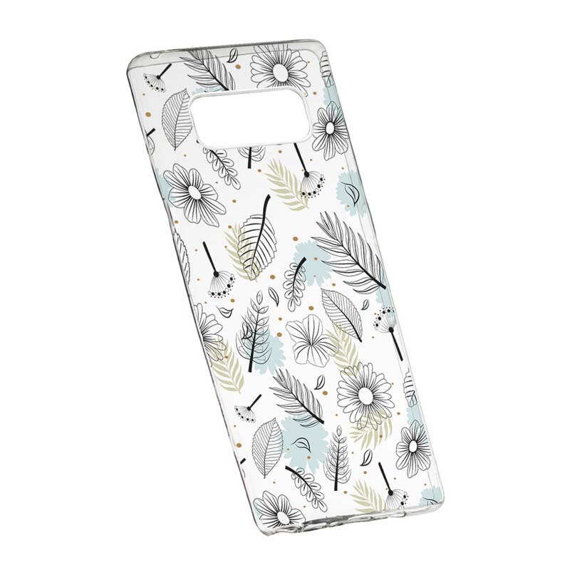 Husa Silicon, Transparent, Slim, Flori, Samsung Galaxy Note 8
