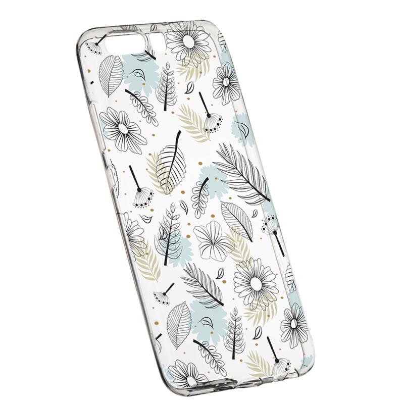 Husa Silicon, Transparent, Slim, Flori, Huawei Nova 2S