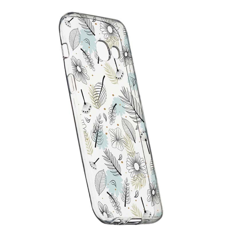 Husa Silicon, Transparent, Slim, Flori, Samsung Galaxy A3 2017