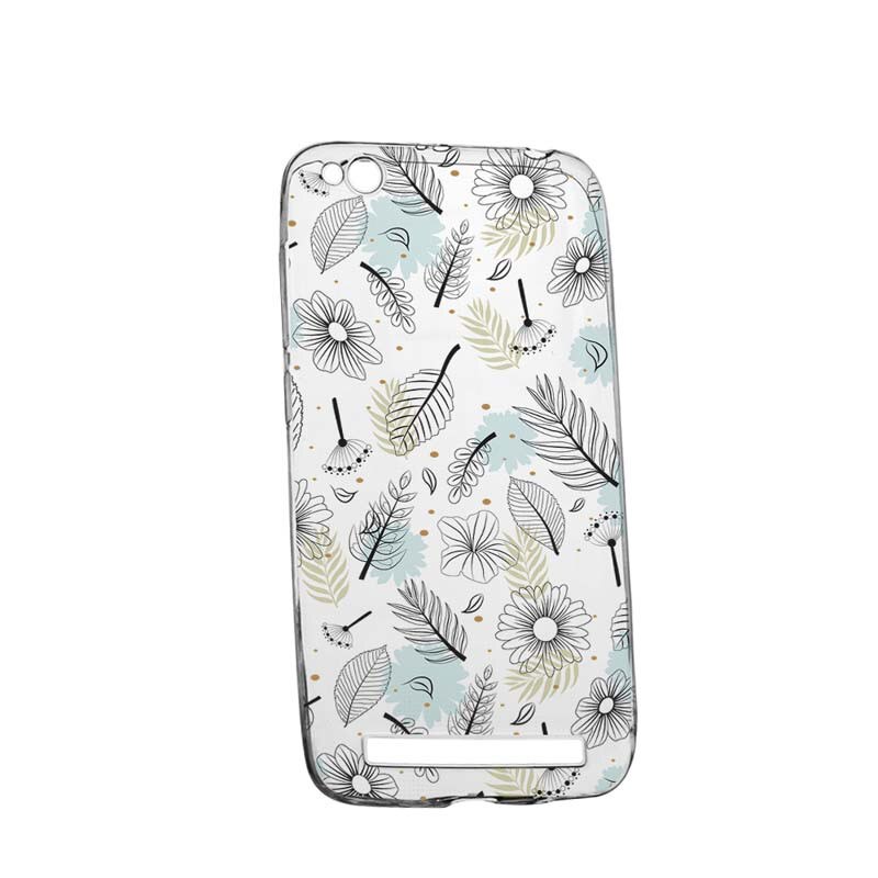 Husa Silicon, Transparent, Slim, Flori, Xiaomi Redmi 5A