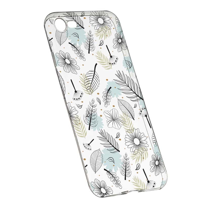 Husa Silicon, Transparent, Slim, Flori, Apple iPhone 6 / 6S