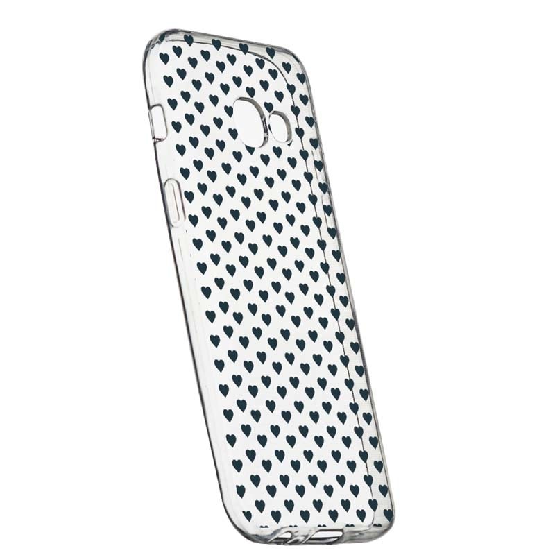 Husa Silicon, Transparent, Slim, Little Hearths, Samsung Galaxy A3 2016