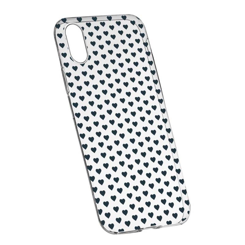 Husa Silicon, Transparent, Slim, Little Hearths, HTC Desire 12