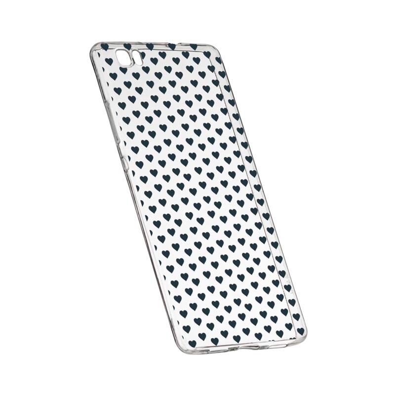 Husa Silicon, Transparent, Slim, Little Hearths, Huawei P8 LITE