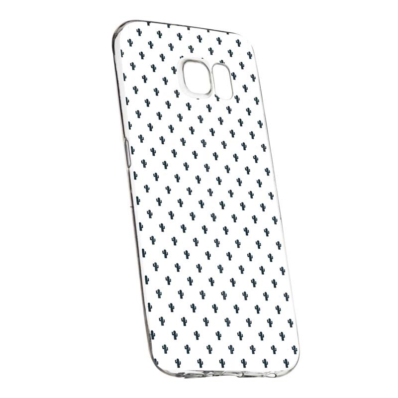 Husa Silicon, Transparent, Slim, Little Cactus, Samsung Galaxy S6 Edge