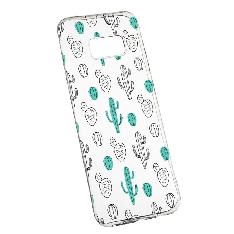 Husa Silicon, Transparent, Slim, Cactus, Samsung Galaxy S8 Plus