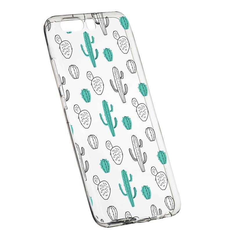 Husa Silicon, Transparent, Slim, Cactus, Huawei Honor 10