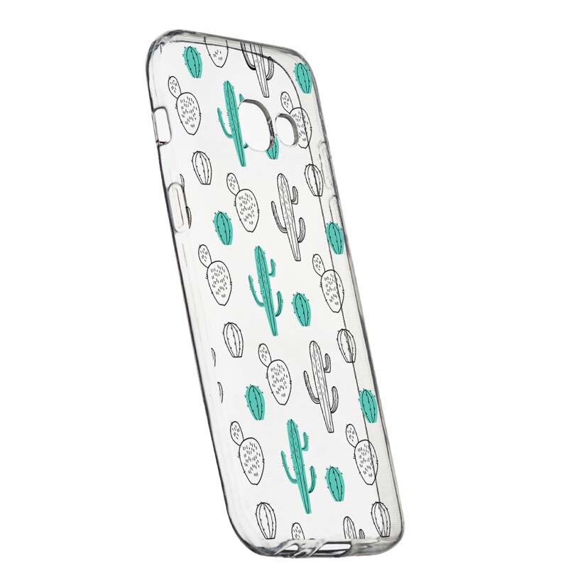 Husa Silicon, Transparent, Slim, Cactus, Samsung Galaxy A5 2016