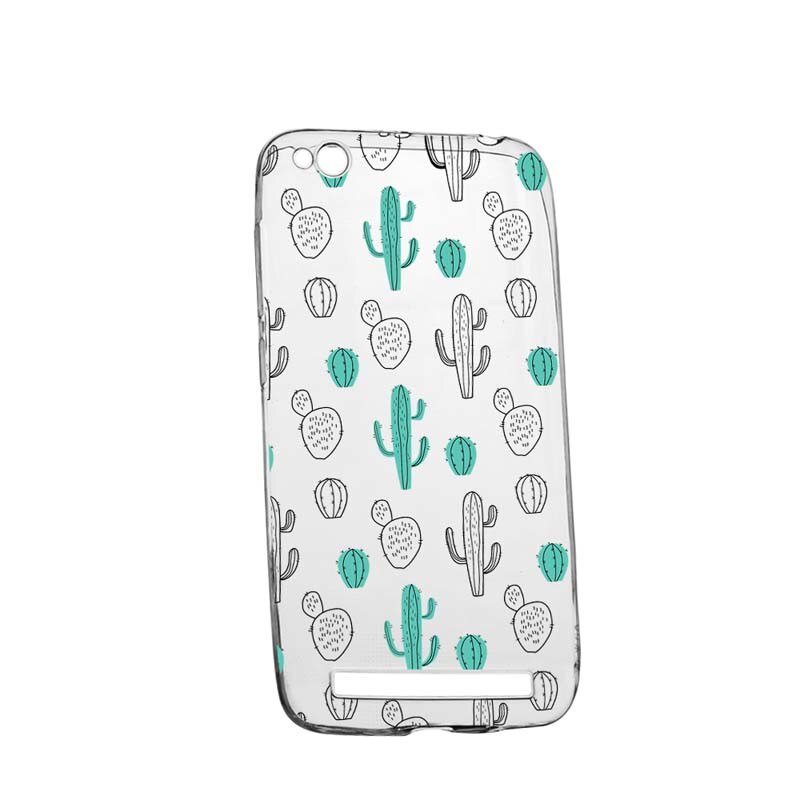 Husa Silicon, Transparent, Slim, Cactus, Xiaomi Redmi 5A