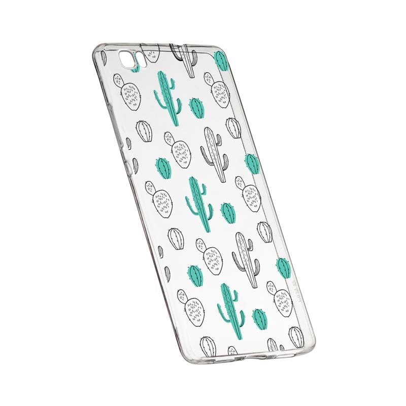 Husa Silicon, Transparent, Slim, Cactus, Sony XZ1