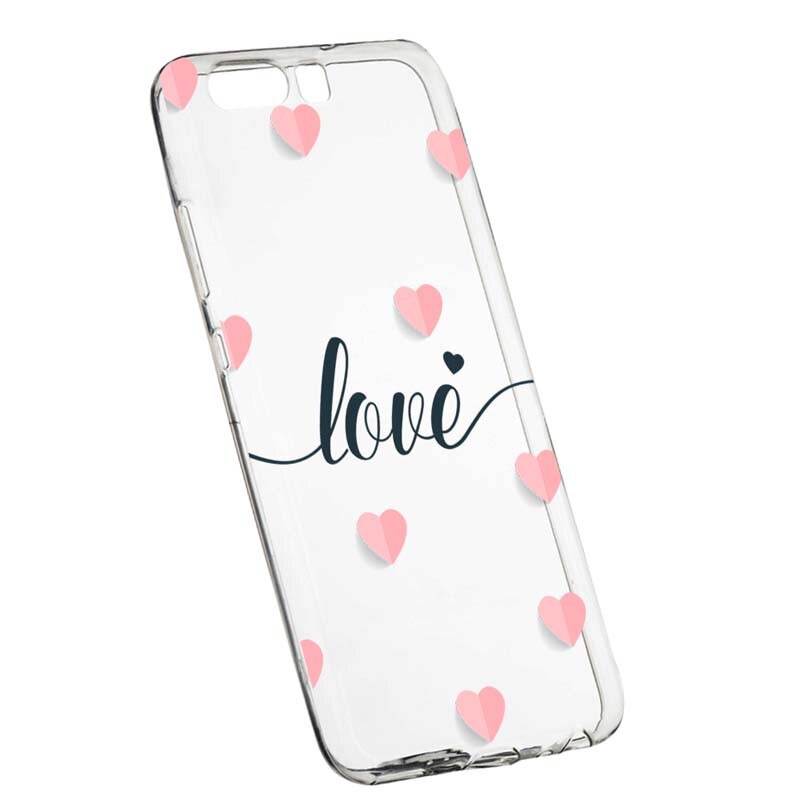 Husa Silicon, Transparent, Slim, Love Flying Hearts, Huawei Nova 2S