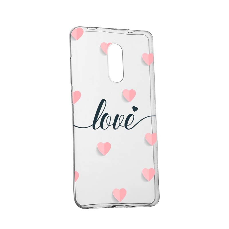 Husa Silicon, Transparent, Slim, Love Flying Hearts, Xiaomi Note 4