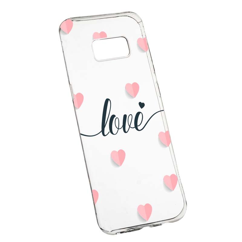 Husa Silicon, Transparent, Slim, Love Flying Hearts, Samsung Galaxy S8
