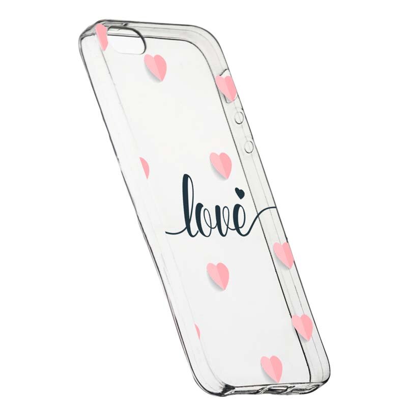 Husa Silicon, Transparent, Slim, Love Flying Hearts, Apple iPhone 5 / 5S / SE