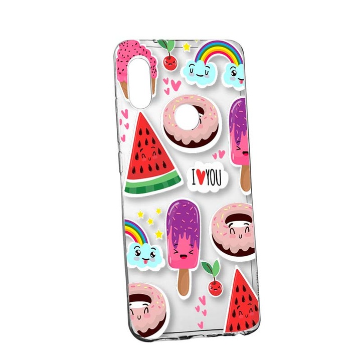 Husa Silicon, Transparent, Slim, Summer Feeling, Huawei P20 Lite