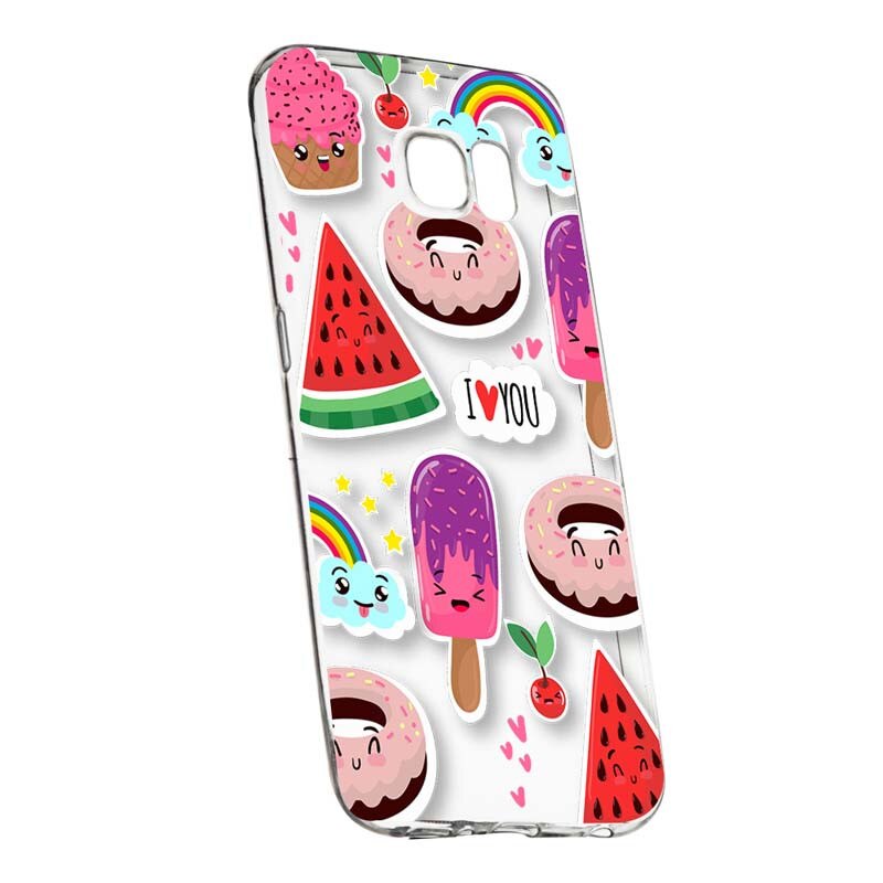 Husa Silicon, Transparent, Slim, Summer Feeling, Samsung Galaxy S7 Edge