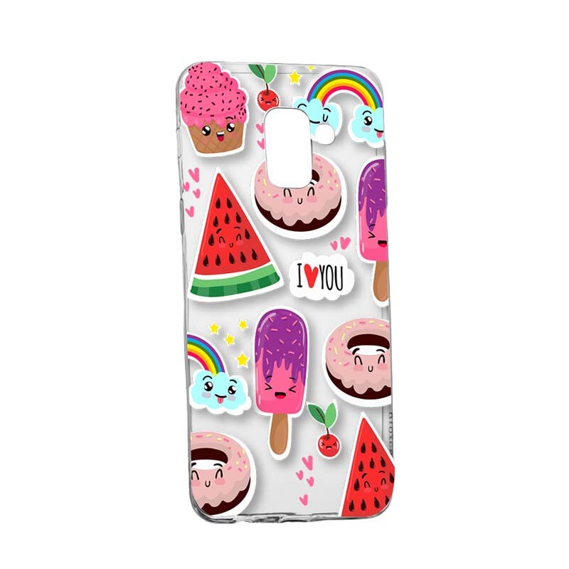 Husa Silicon, Transparent, Slim, Summer Feeling, Samsung Galaxy A8 2018 Plus