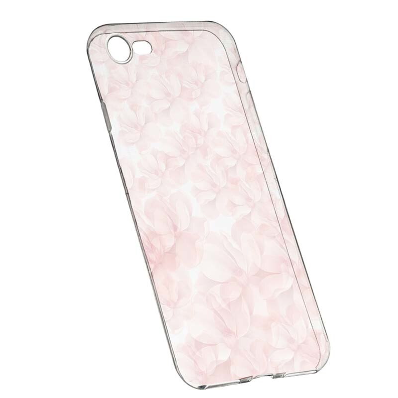 Husa Silicon, Transparent, Slim, Rose Pattern, Apple iPhone 7 / 8