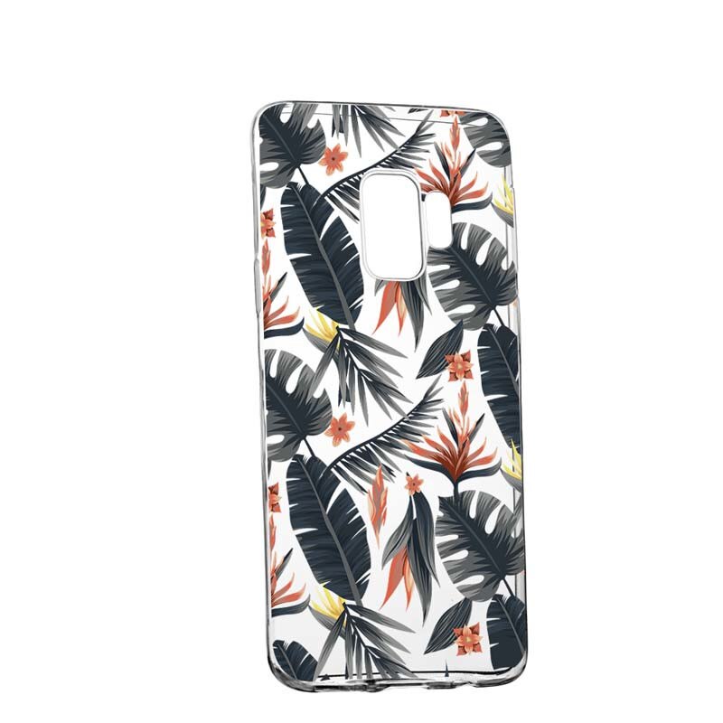 Husa Silicon, Transparent, Slim, Tropical Pattern, LG G7