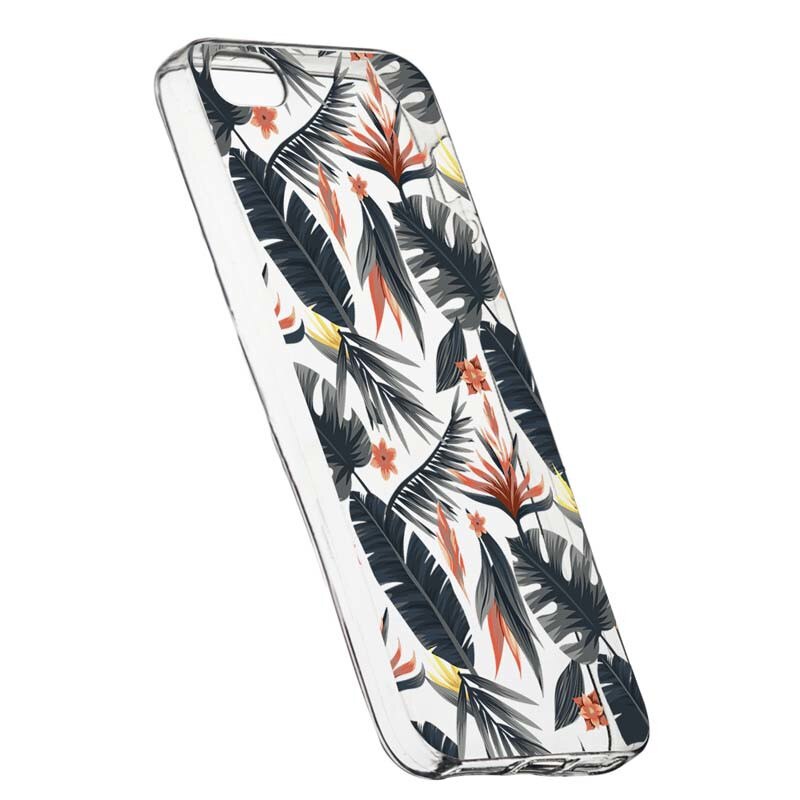 Husa Silicon, Transparent, Slim, Tropical Pattern, Apple iPhone 5 / 5S / SE