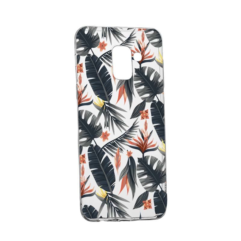 Husa Silicon, Transparent, Slim, Tropical Pattern, Samsung Galaxy A8 2018 Plus