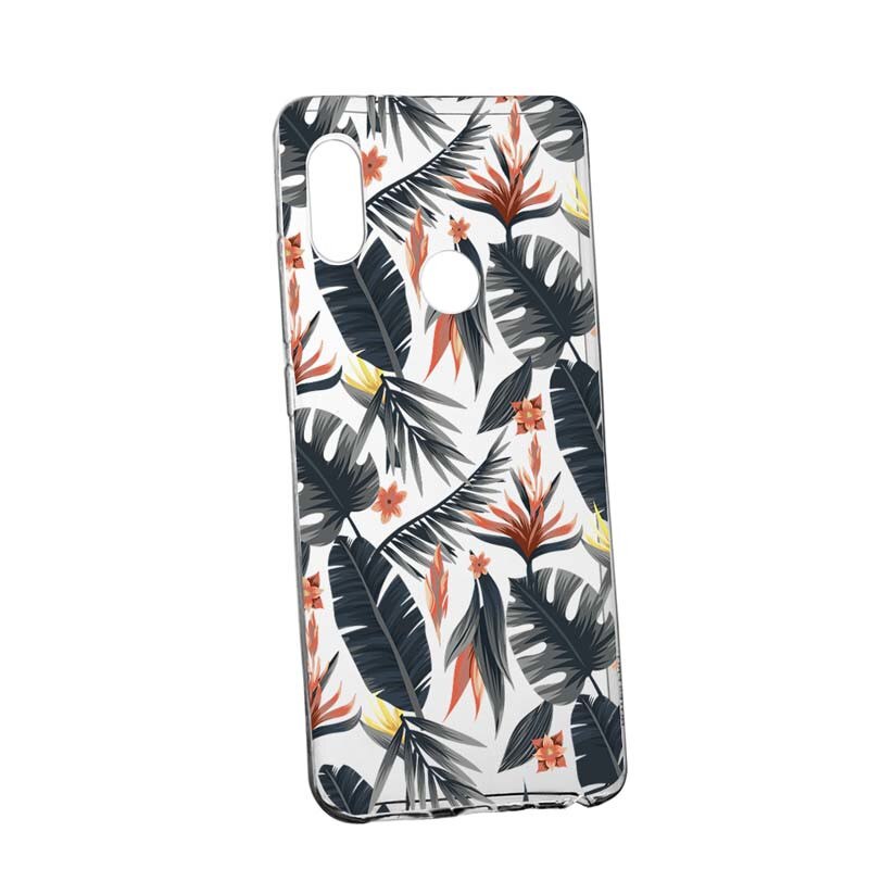 Husa Silicon, Transparent, Slim, Tropical Pattern, Huawei P20 Lite