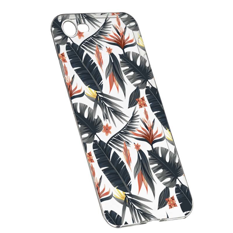 Husa Silicon, Transparent, Slim, Tropical Pattern, Apple iPhone 6 / 6S