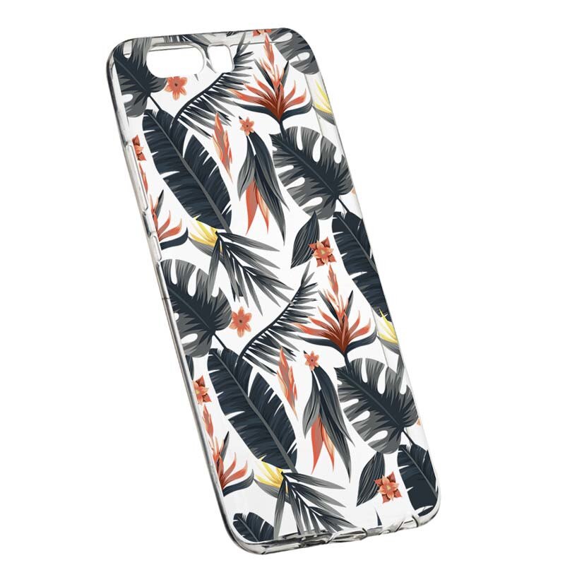 Husa Silicon, Transparent, Slim, Tropical Pattern, Huawei Nova 2S
