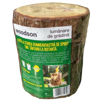 Lumanare de gradina cu citronella, Hestia, tip bustean, 19 cm Lumanare de gradina cu citronella, Hestia, tip bustean, 19 cm