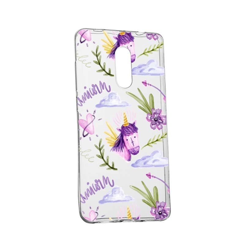 Husa Silicon, Transparent, Slim, Unicorn Pattern, Nokia 6 2018