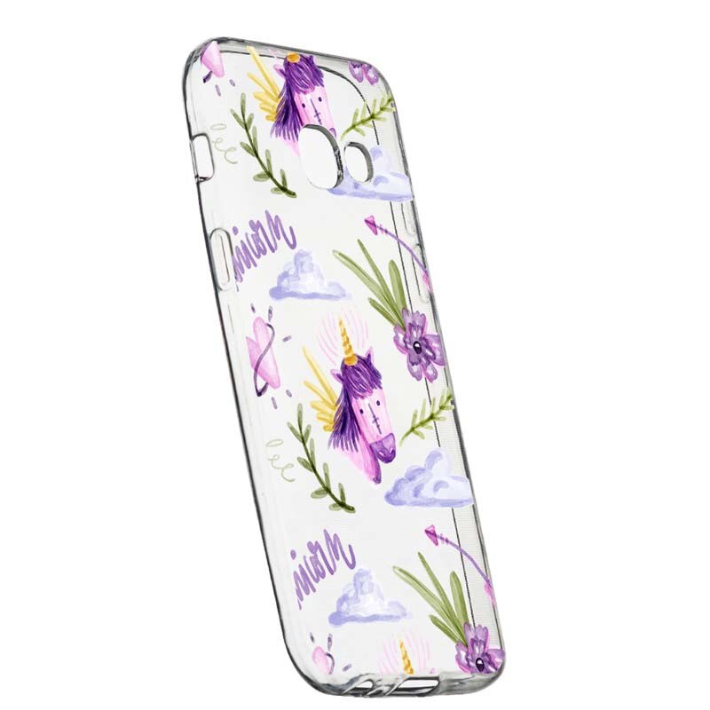 Husa Silicon, Transparent, Slim, Unicorn Pattern, Samsung Galaxy A3 2016