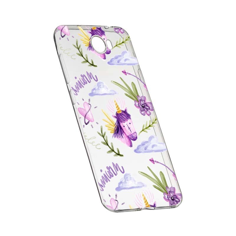 Husa Silicon, Transparent, Slim, Unicorn Pattern, Huawei Y7 / Enjoy 7 Plus / Nova Lite Plus 2017