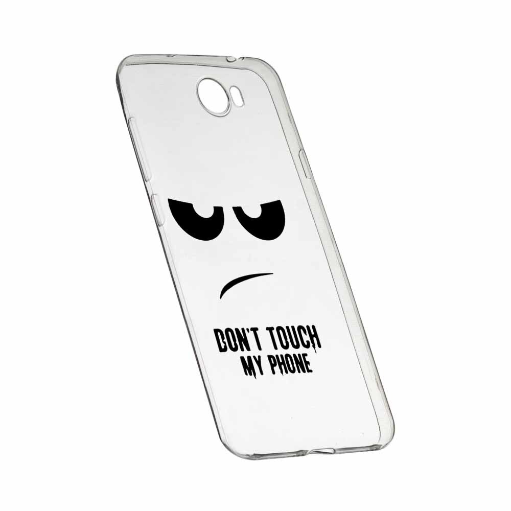 Husa Silicon, Transparent, Slim, Dont Touch My Phone, Huawei Y7 / Enjoy 7 Plus / Nova Lite Plus 2017