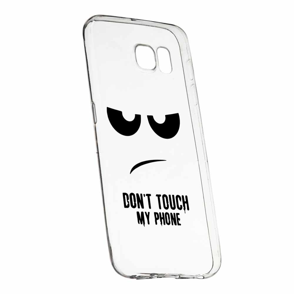 Husa Silicon, Transparent, Slim, Dont Touch My Phone, Samsung Galaxy S6
