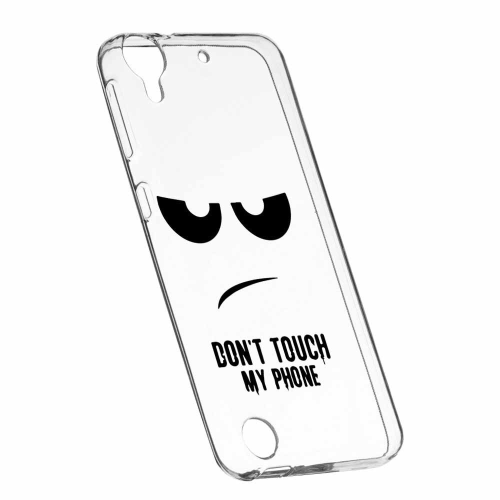 Husa Silicon, Transparent, Slim, Dont Touch My Phone, HTC Desire 825