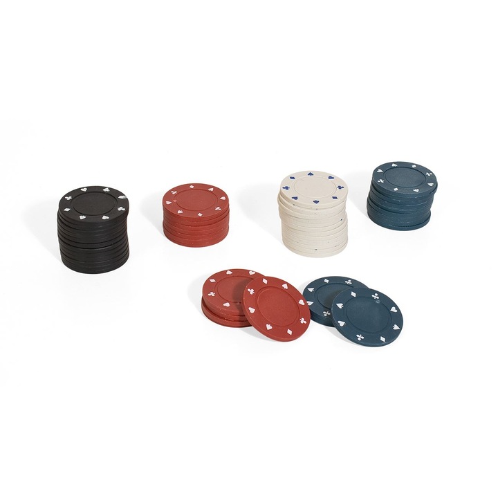 Set 48 Jetoane de poker colorate, material plastic multicolor