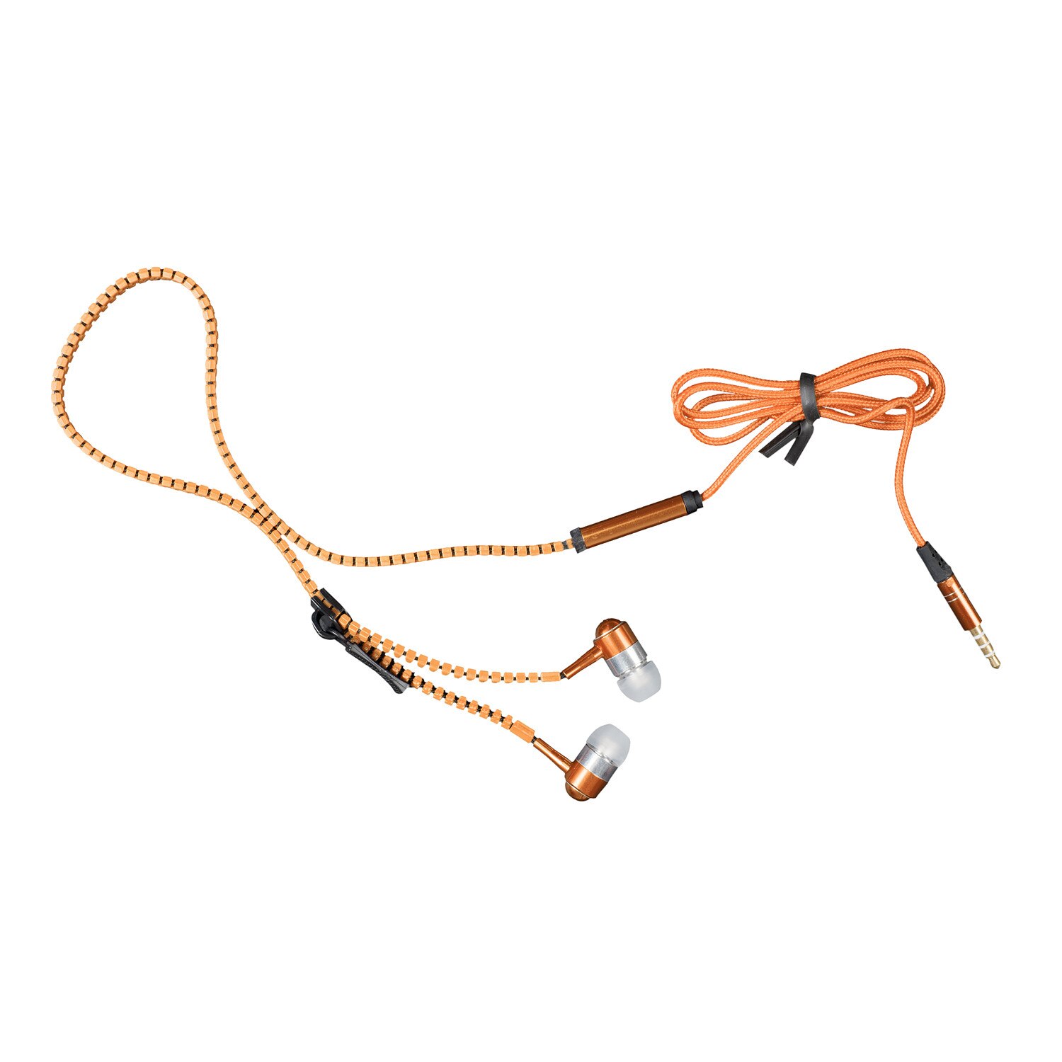 Casti audio In-ear Zipper cu microfon, auriu