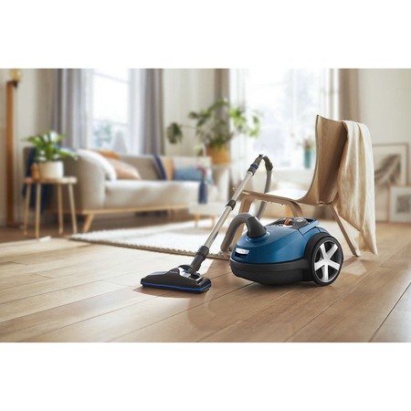 Aspirator cu sac Philips Performer Silent FC8783/09, 650 W, 4 L, Cap de aspirare TriActive Pro, Albastru