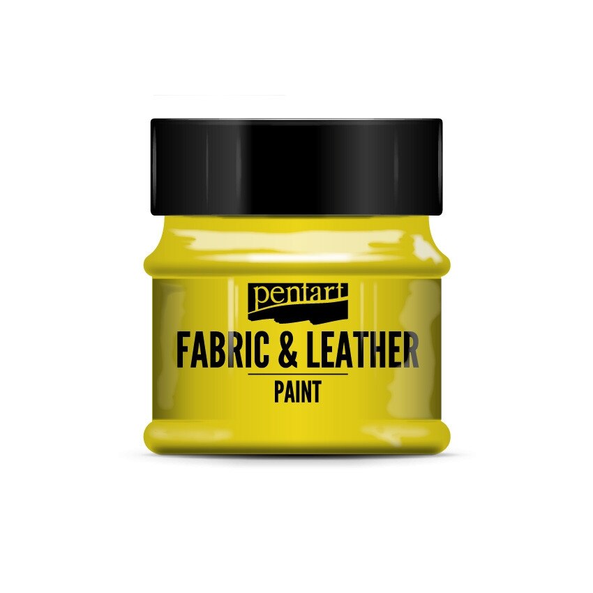 Vopsea pentru piele si textile Pentart - galben, 50 ml