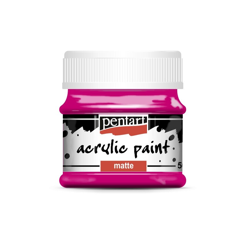 Vopsea acrilica mata pe baza de apa Pentart - magenta, 50 ml