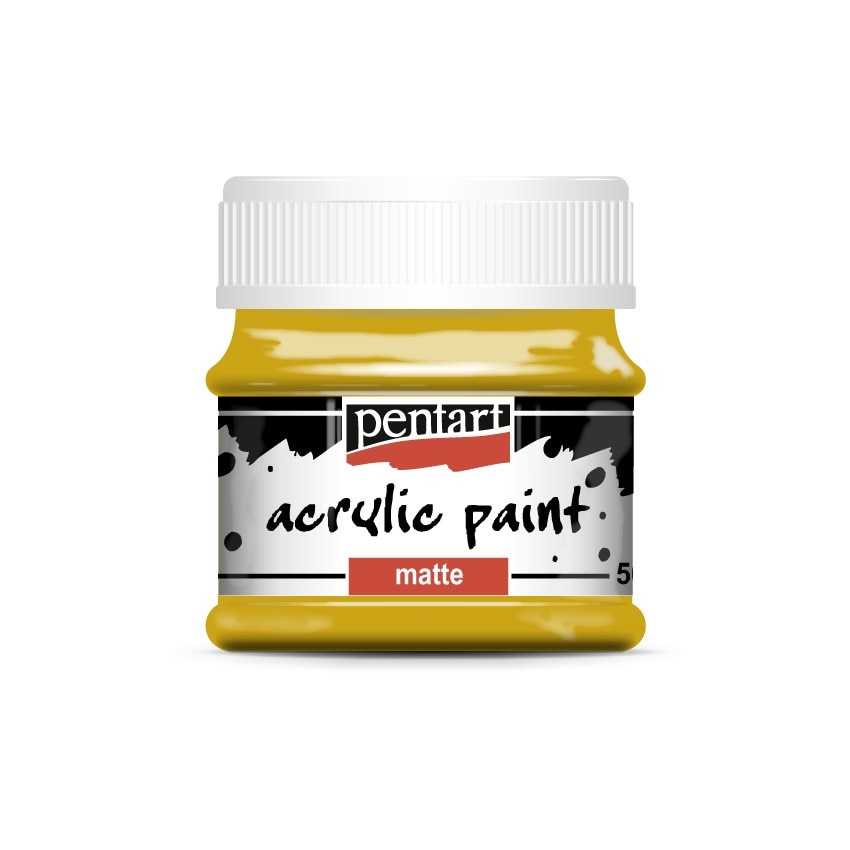 Vopsea acrilica mata pe baza de apa Pentart - ocru, 50 ml