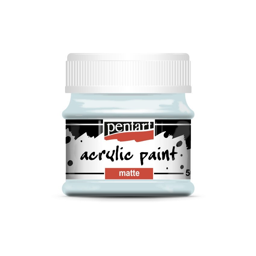 Vopsea acrilica mata pe baza de apa Pentart - albastru gheata, 50 ml