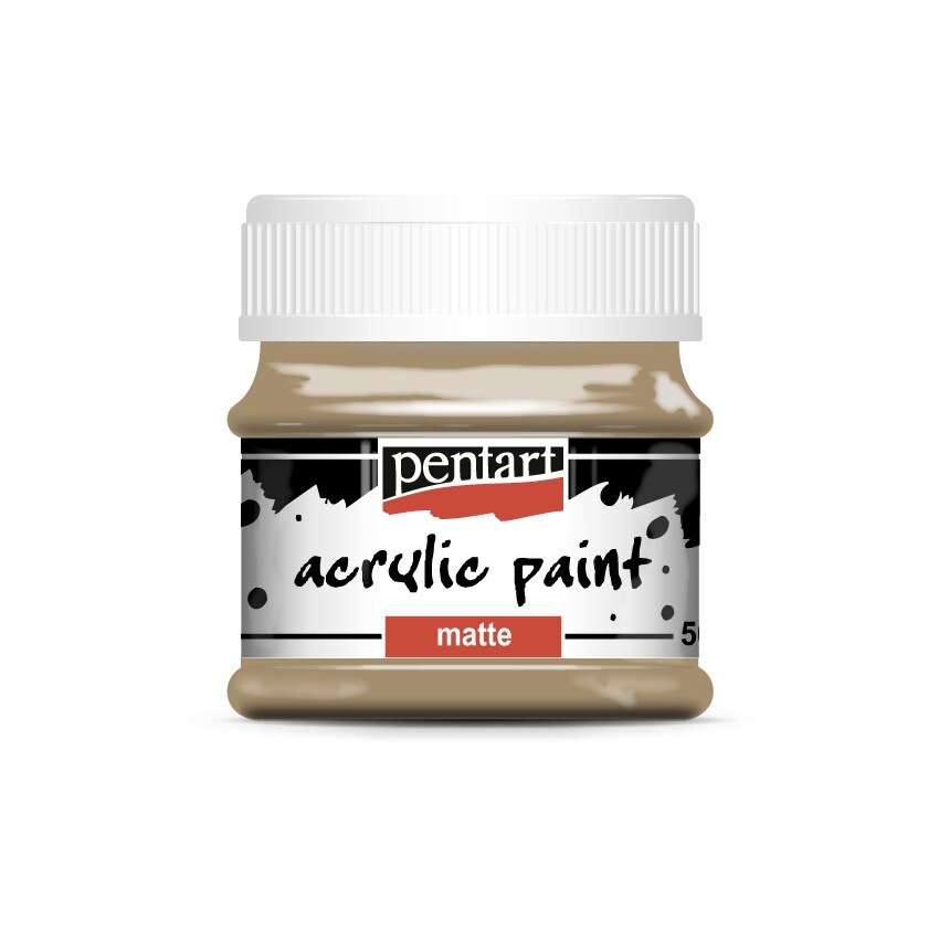 Vopsea acrilica mata pe baza de apa Pentart - alune, 50 ml