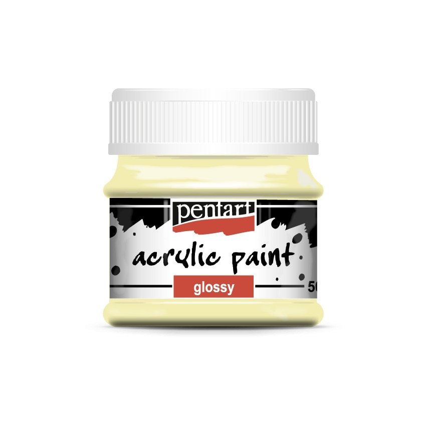 Vopsea acrilica lucioasa pe baza de apa Pentart - unt, 50 ml