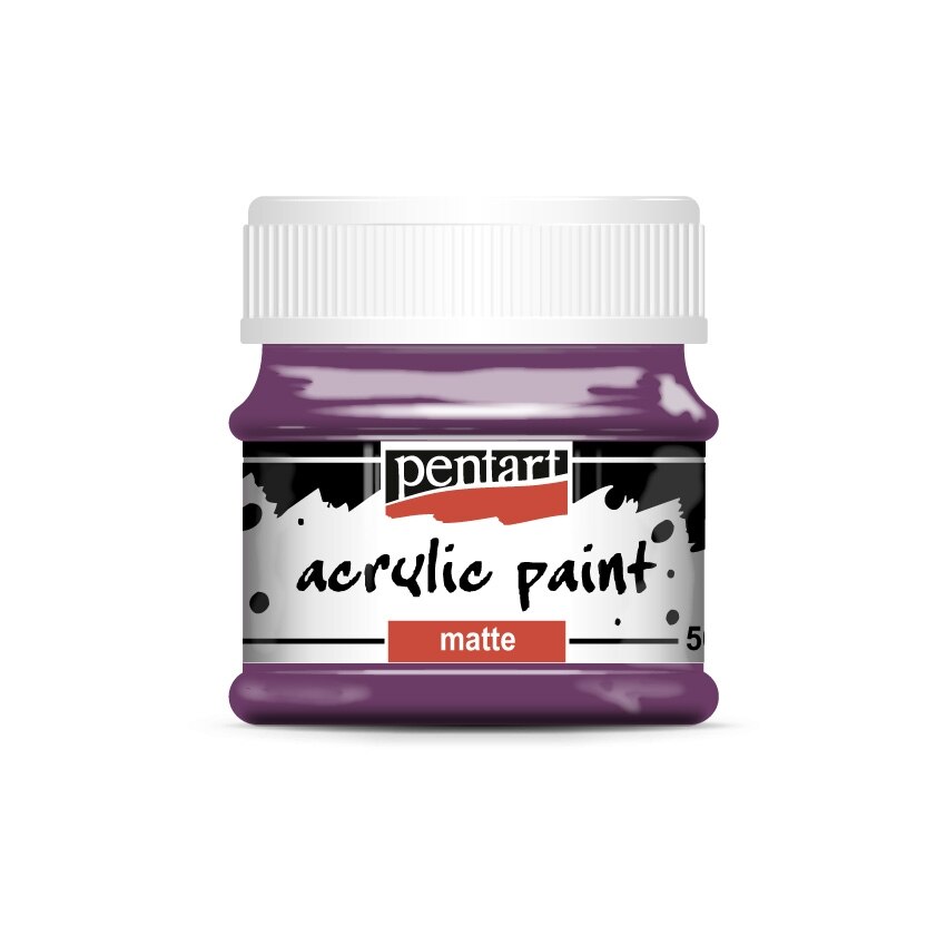 Vopsea acrilica mata pe baza de apa Pentart - violet inchis, 50 ml