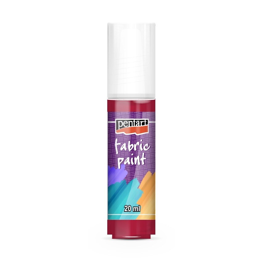 Vopsea pentru textile pe baza de apa Pentart - rosu carmin, 20 ml